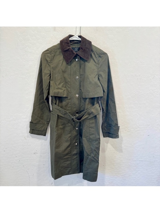 J. Crew Jackets & Blazers - J. Crew Olive Trench Coat with Brown Corduroy Collar